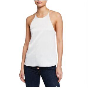 Alice + Olivia White Halter Tank Top